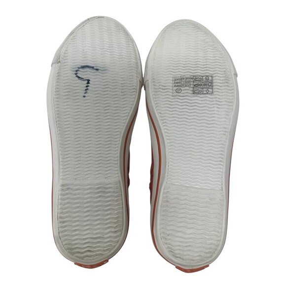 ASH Red Soft Leather High Top Sneakers Silver Studded Stars Distressed Toe 7 Y2K - Picture 8 of 13